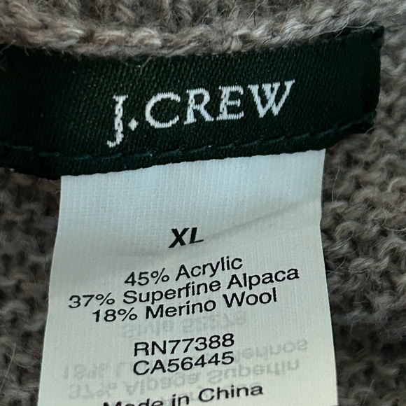 J Crew Alpaca Sequin V Neck Sweater Tan Black Size XL - Picture 9 of 10